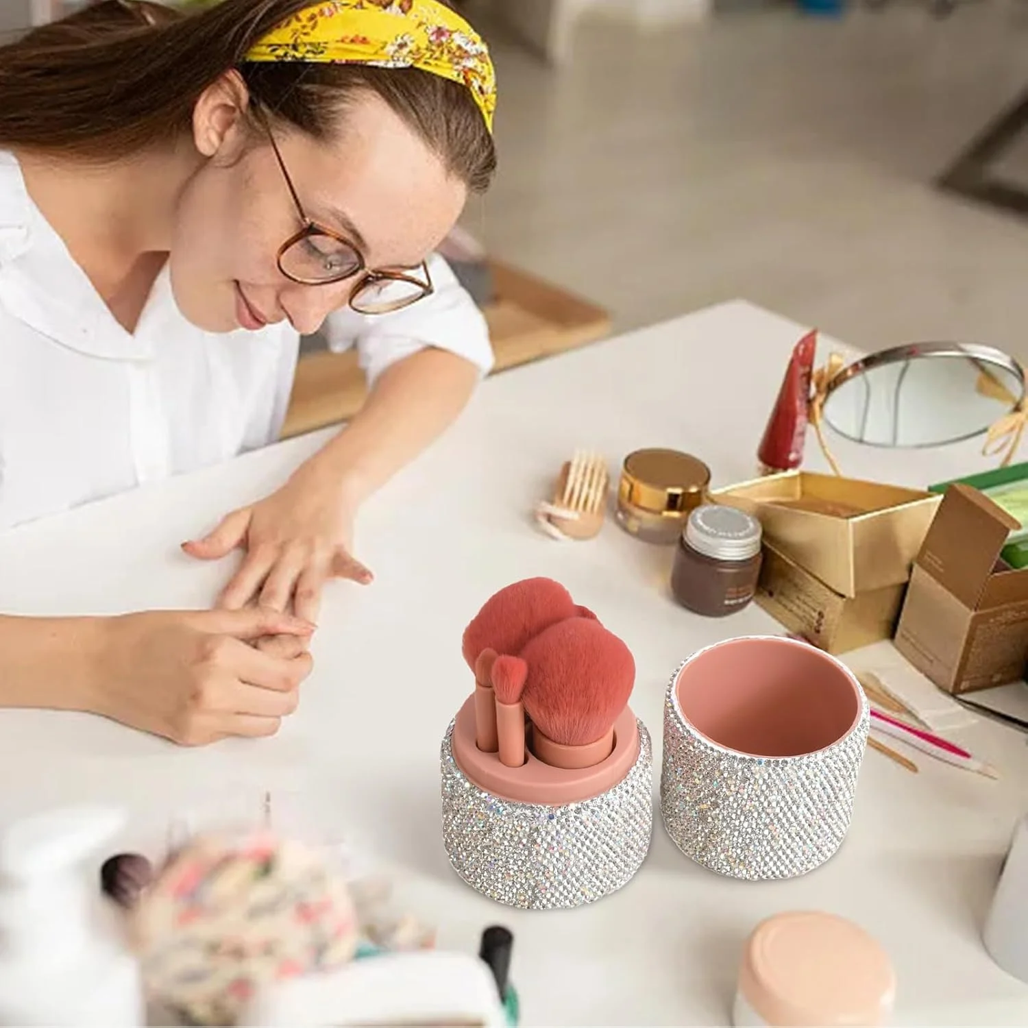 براش رژگونه، نگهدارنده قابل حمل براش آرایشی | ابزار نگهداری لوازم آرایشی برای هالووین، جشن عروسی، جشنواره، کریسمس و استفاده روزمره براش رژگونه، نگهدارنده قابل حمل براش آرایشی | ابزار نگهداری لوازم آرایشی برای هالووین، جشن عروسی، جشنواره، کریسمس و استفاده روزمره