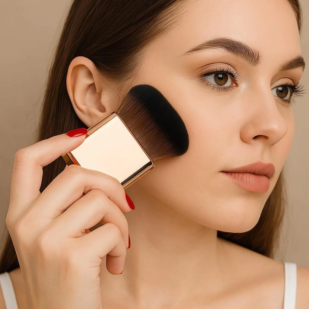 براش آرایشی چند منظوره قابل حمل - موهای نرم و مصنوعی برای پودر، رژگونه و بدن - ابزار زیبایی مناسب سفر برای خانه و بیرون از خانه، 9x7x4 سانتی متر (رزگلد) براش آرایشی چند منظوره قابل حمل - موهای نرم و مصنوعی برای پودر، رژگونه و بدن - ابزار زیبایی مناسب سفر برای خانه و بیرون از خانه، 9x7x4 سانتی متر (رزگلد)