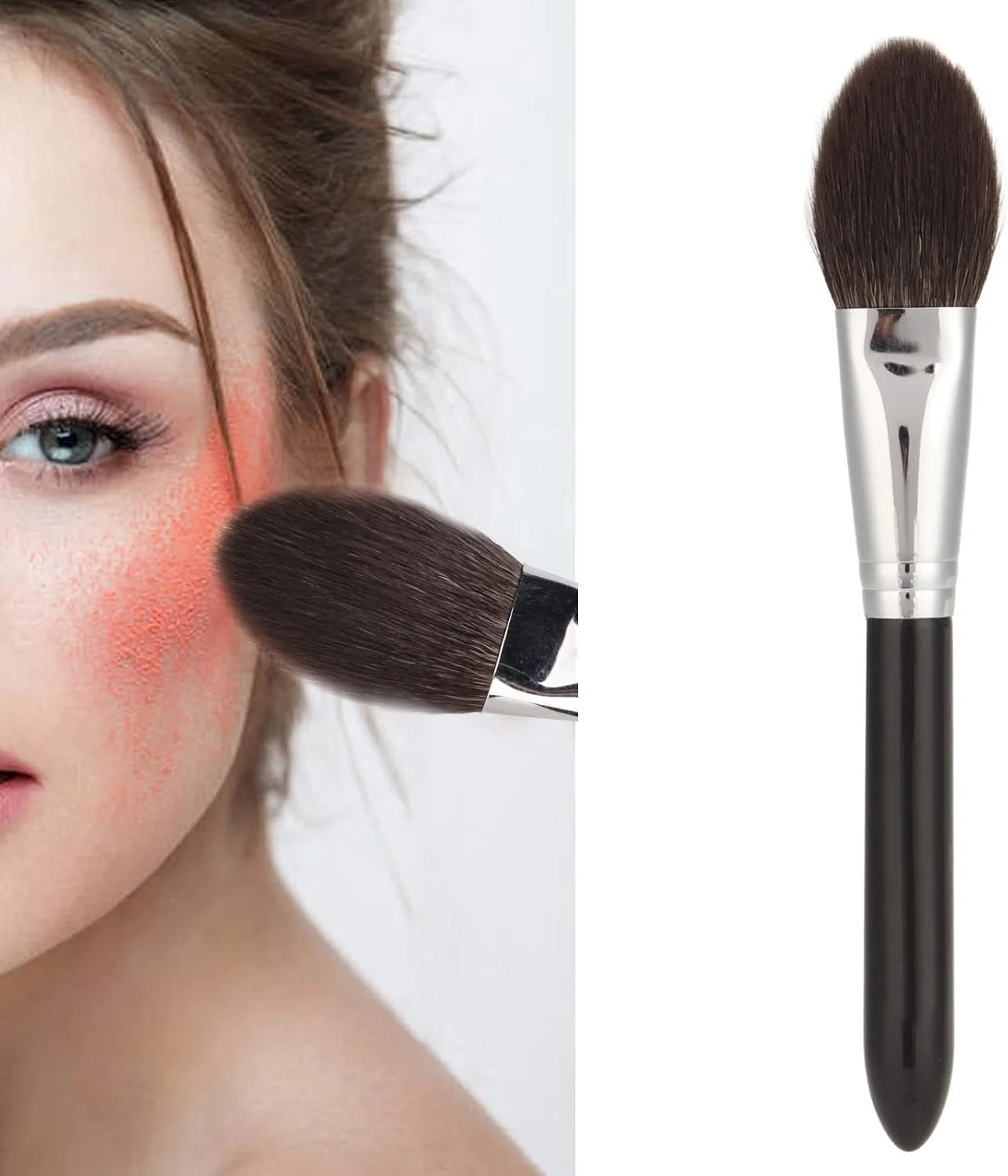 براش رژگونه، ابزار براش آرایشی چند منظوره قابل حمل برای پودر و رژگونه، ابزار آرایشی حرفه ای برای آرایش روزانه، موهای ظریف فیبر براش رژگونه، ابزار براش آرایشی چند منظوره قابل حمل برای پودر و رژگونه، ابزار آرایشی حرفه ای برای آرایش روزانه، موهای ظریف فیبر