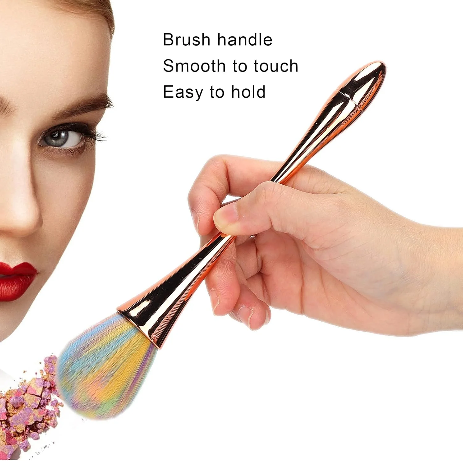 برس رژگونه Pokerty9، برس آرایشی موی نرم مناسب رژگونه، پودر فیکس و پودر شل برس رژگونه Pokerty9، برس آرایشی موی نرم مناسب رژگونه، پودر فیکس و پودر شل