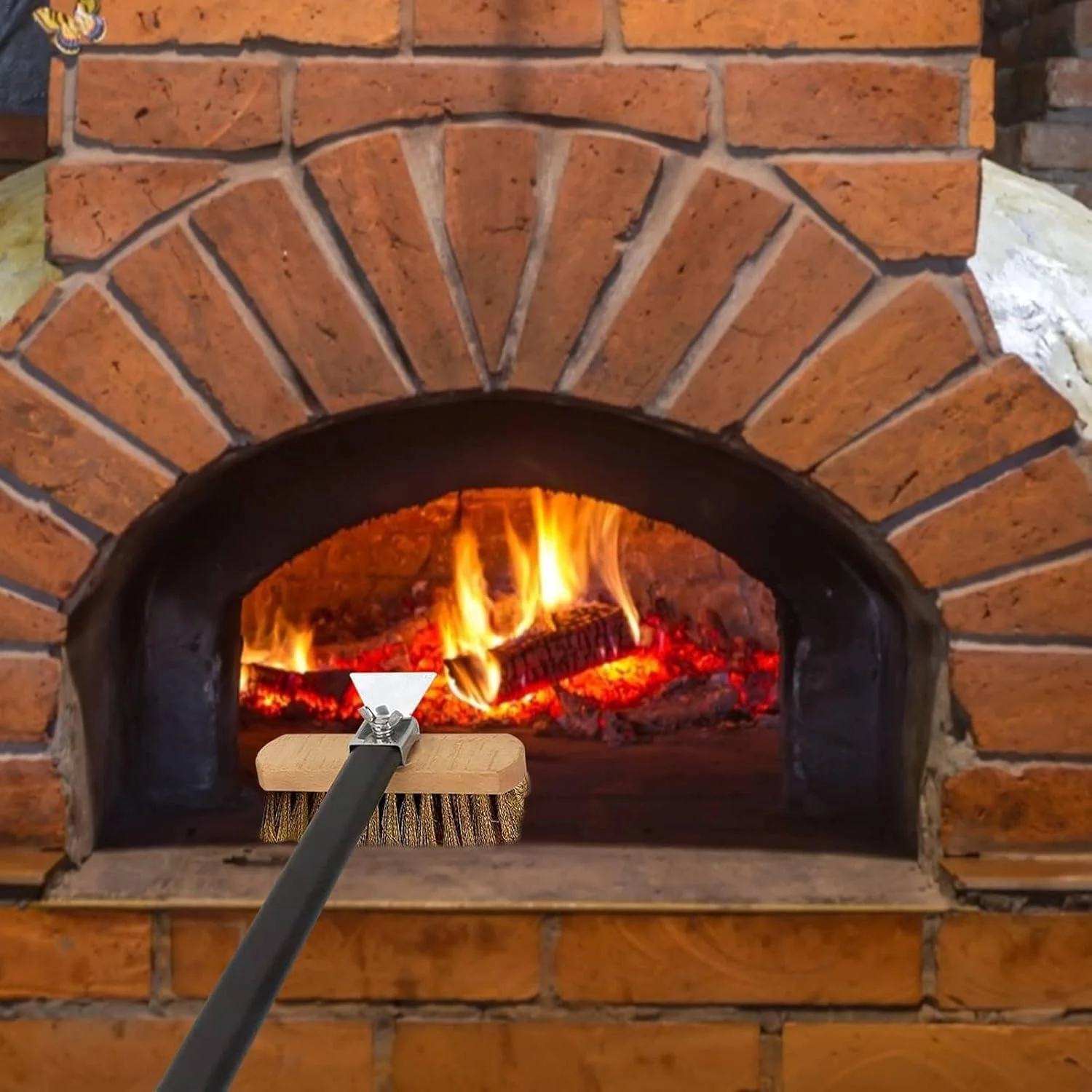 برس فر پیتزا با کاردک، طراحی 80 سانتی متری، برس تمیز کننده فر پیتزا با موهای برنجی متراکم، مورد استفاده برای تمیز کردن فر برس فر پیتزا با کاردک، طراحی 80 سانتی متری، برس تمیز کننده فر پیتزا با موهای برنجی متراکم، مورد استفاده برای تمیز کردن فر