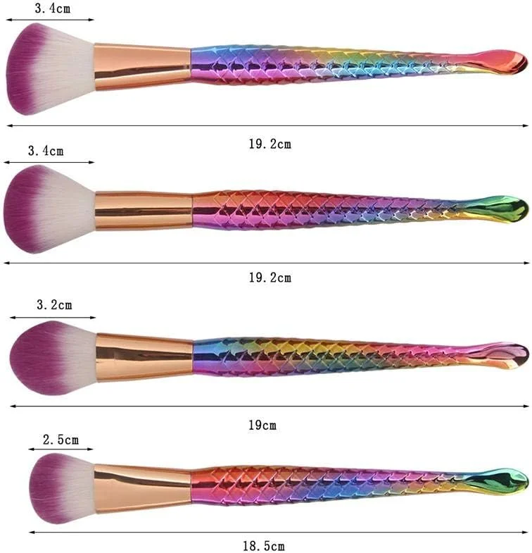 ست ۷ عددی برس آرایشی پری دریایی با دسته دم ماهی رنگارنگ ست ۷ عددی برس آرایشی پری دریایی با دسته دم ماهی رنگارنگ