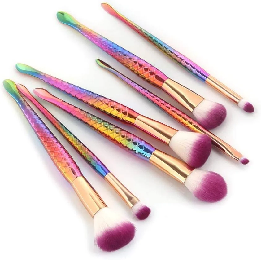 ست ۷ عددی برس آرایشی پری دریایی با دسته دم ماهی رنگارنگ ست ۷ عددی برس آرایشی پری دریایی با دسته دم ماهی رنگارنگ