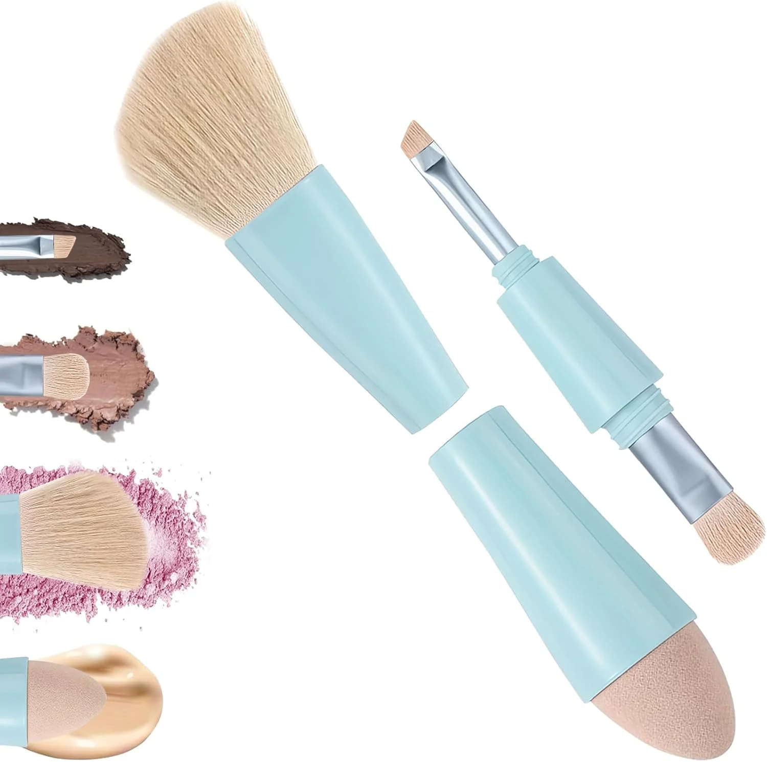 ست برس آرایشی 4 در 1 Oasisgalore وگان، برس سایه چشم، رژگونه کرمی، ابزار زیبایی همه کاره مناسب مسافرت ست برس آرایشی 4 در 1 Oasisgalore وگان، برس سایه چشم، رژگونه کرمی، ابزار زیبایی همه کاره مناسب مسافرت