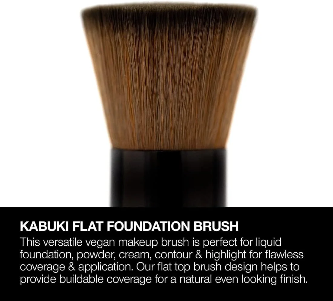 براش کابوکی تخت پالادیو - براش آرایشی حرفه ای برای کرم پودر، پودر، رژگونه، کرم، کانتور و هایلایت | موهای نرم و مصنوعی برای پوشش قابل تنظیم و پایانی طبیعی و یکدست