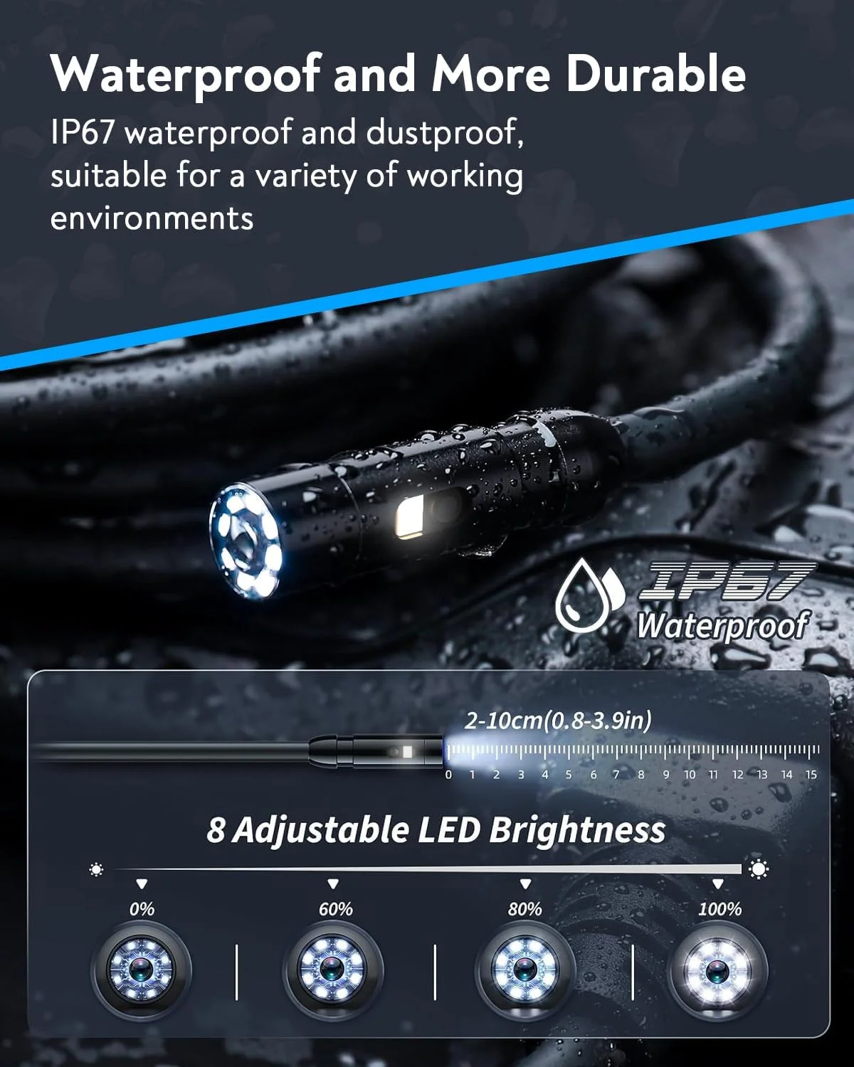 دوربین بازرسی آندوسکوپی دو لنز Pinci 4.3 اینچی با 8 چراغ LED، دوربین بوراسکوپ تخلیه HD 1080P، بوراسکوپ ضد آب IP67، دوربین های آندوسکوپی ماری 16.5FT، تبدیل لنز 180 درجه، ابزار برای مردان دوربین بازرسی آندوسکوپی دو لنز Pinci 4.3 اینچی با 8 چراغ LED، دوربین بوراسکوپ تخلیه HD 1080P، بوراسکوپ ضد آب IP67، دوربین های آندوسکوپی ماری 16.5FT، تبدیل لنز 180 درجه، ابزار برای مردان