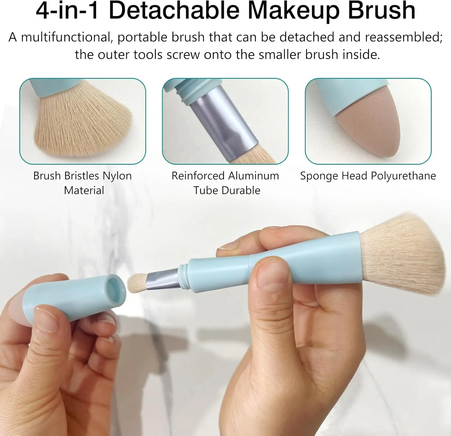 ست برس آرایشی 4 در 1 Oasisgalore وگان، برس سایه چشم، رژگونه کرمی، ابزار زیبایی همه کاره مناسب مسافرت ست برس آرایشی 4 در 1 Oasisgalore وگان، برس سایه چشم، رژگونه کرمی، ابزار زیبایی همه کاره مناسب مسافرت