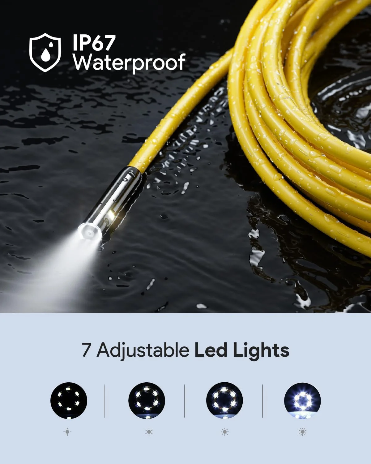 اندوسکوپ بی سیم دو لنز DEPSTECH، دوربین اسکوپ 1080P با 7 چراغ LED، دوربین بازرسی HD با لنز 0.31 اینچی، کابل نیمه سخت ضد آب با قابلیت زوم برای تلفن یا تبلت Android و iOS - 16.5 فوت اندوسکوپ بی سیم دو لنز DEPSTECH، دوربین اسکوپ 1080P با 7 چراغ LED، دوربین بازرسی HD با لنز 0.31 اینچی، کابل نیمه سخت ضد آب با قابلیت زوم برای تلفن یا تبلت Android و iOS - 16.5 فوت
