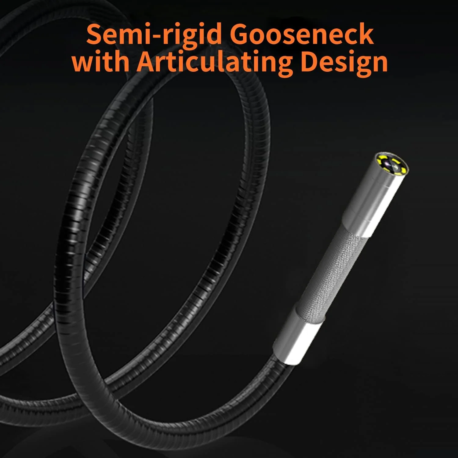 اندوسکوپ مفصلی 3 متری DXZtoz، دوربین بازرسی با دوربین مارپیچی فرمان دو طرفه 8.5 میلی‌متری، دوربین آندوسکوپی ضد آب 1080P با نور برای بازرسی لوله دیوار الکتریکی مکانیکی