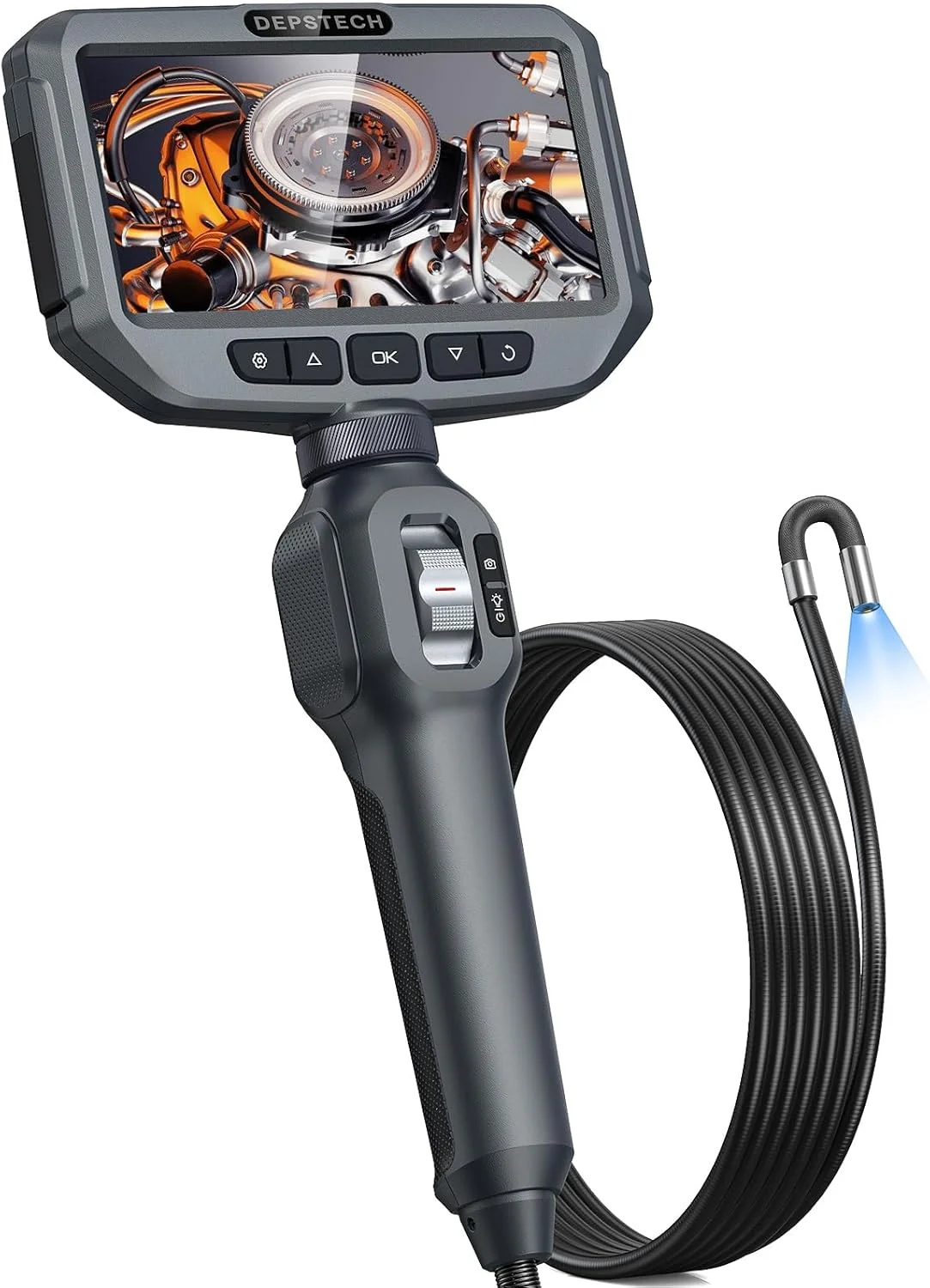 دوربین بازرسی آندوسکوپی دو طرفه DEPSTECH، دوربین بازرسی صفحه نمایش 5 اینچی IPS با آندوسکوپ مفصلی 210 درجه، دوربین بازرسی کوچک 6.2 میلی متری با نور برای مکانیک خودرو (1.5 متر) دوربین بازرسی آندوسکوپی دو طرفه DEPSTECH، دوربین بازرسی صفحه نمایش 5 اینچی IPS با آندوسکوپ مفصلی 210 درجه، دوربین بازرسی کوچک 6.2 میلی متری با نور برای مکانیک خودرو (1.5 متر)