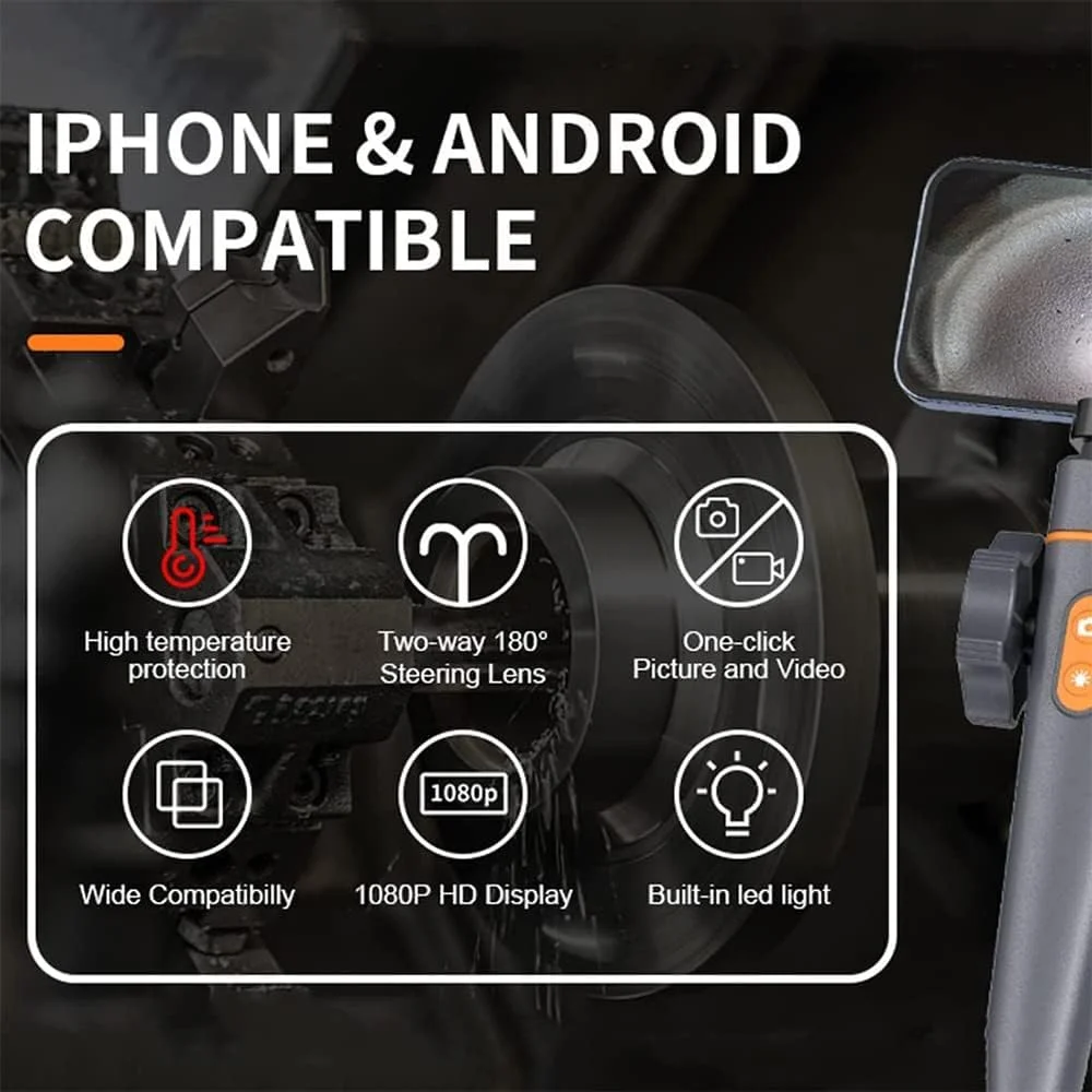 آندوسکوپ USB CAJOLI، دوربین بازرسی ضد آب HD، آندوسکوپ برای بازرسی خودرو/لوله/AC، 5 متر