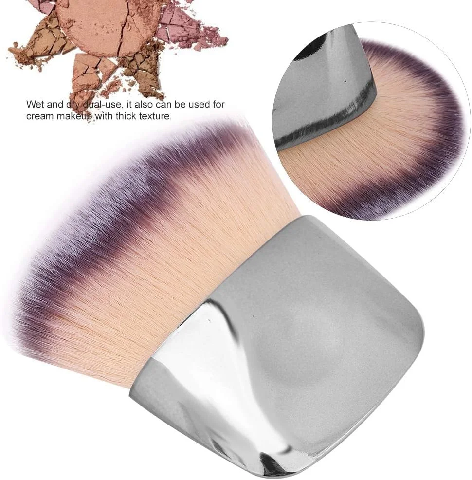 برس پودر چند منظوره کوچک NOENNULL مدل هلویی برای آرایش، ابزار زیبایی نرم (نقره ای)