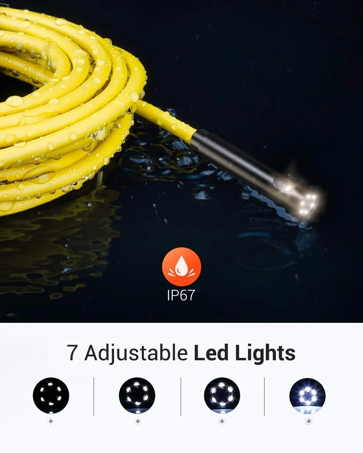 دوربین آندوسکوپی دو لنز DEPSTECH، دوربین بازرسی بوراسکوپ 1080P با کابل نیمه سخت 16.4 فوتی، 7 LED قابل تنظیم، ضد آب، مشکی، Wi-Fi، برای تبلت و تلفن هوشمند Android و iOS دوربین آندوسکوپی دو لنز DEPSTECH، دوربین بازرسی بوراسکوپ 1080P با کابل نیمه سخت 16.4 فوتی، 7 LED قابل تنظیم، ضد آب، مشکی، Wi-Fi، برای تبلت و تلفن هوشمند Android و iOS