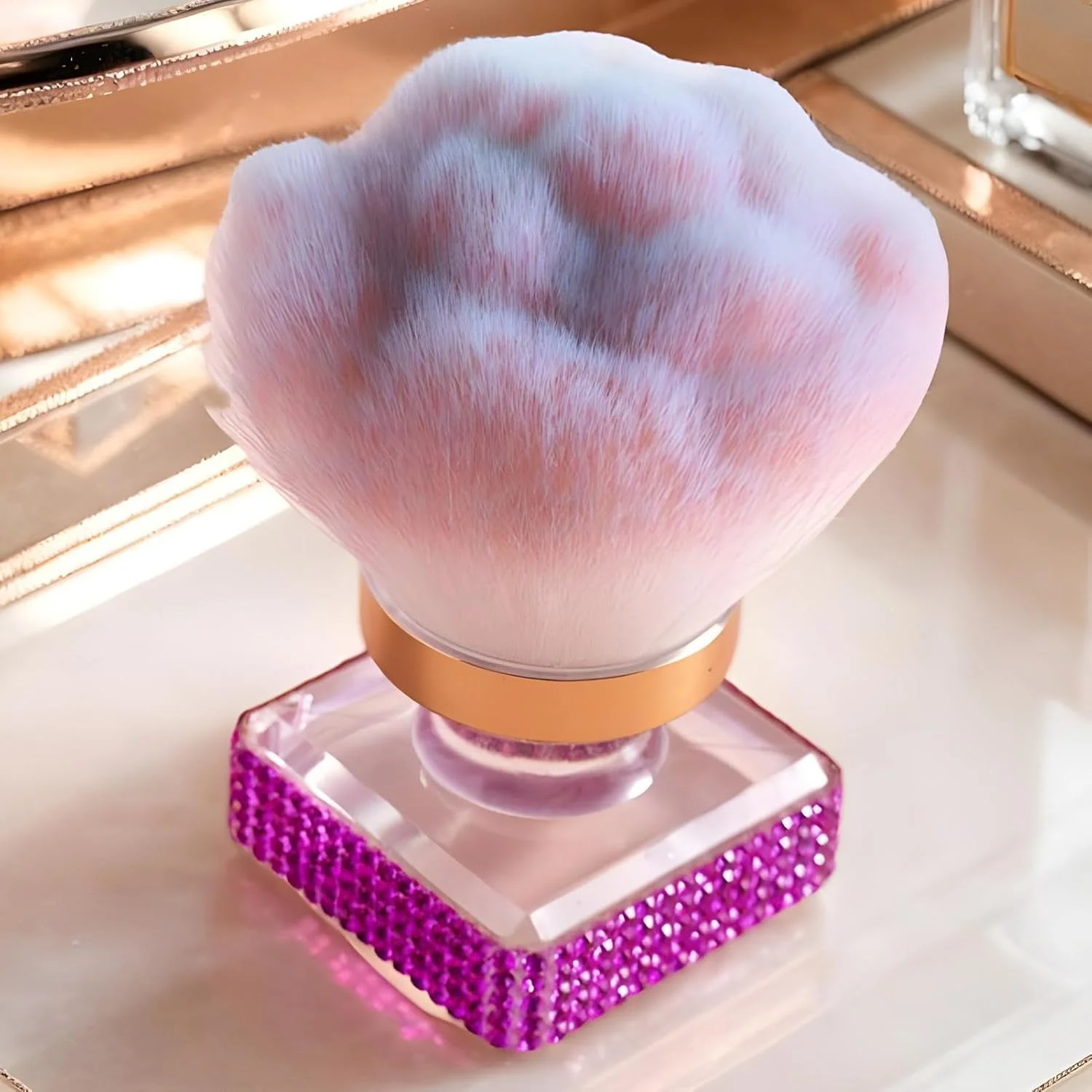 برس گردگیری ناخن، برس آرایشی برای پودر فیکس - ابزار چند منظوره آرایش و مانیکور برای تمیز کردن ناخن، کانتورینگ و هایلایت