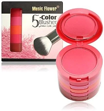 پالت رژگونه 5 رنگ Music Flower به همراه براش