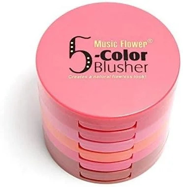 پالت رژگونه 5 رنگ Music Flower به همراه براش