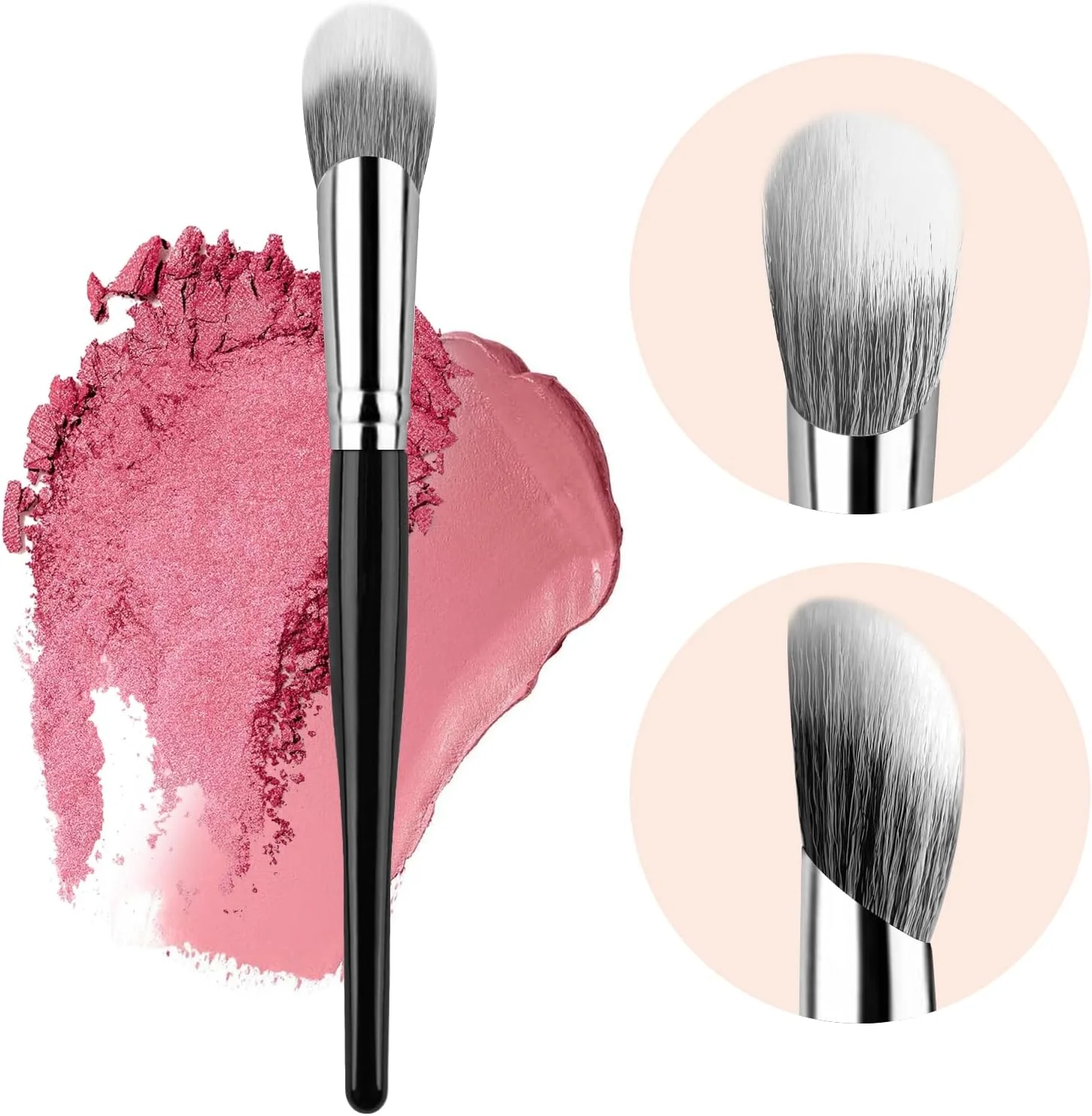 براش رژگونه زاویه دار MUIIGOOD، براش آرایشی صورت برای داشتن ظاهری کانتور شده، عالی برای رژگونه کرمی، مایع یا پودری براش رژگونه زاویه دار MUIIGOOD، براش آرایشی صورت برای داشتن ظاهری کانتور شده، عالی برای رژگونه کرمی، مایع یا پودری