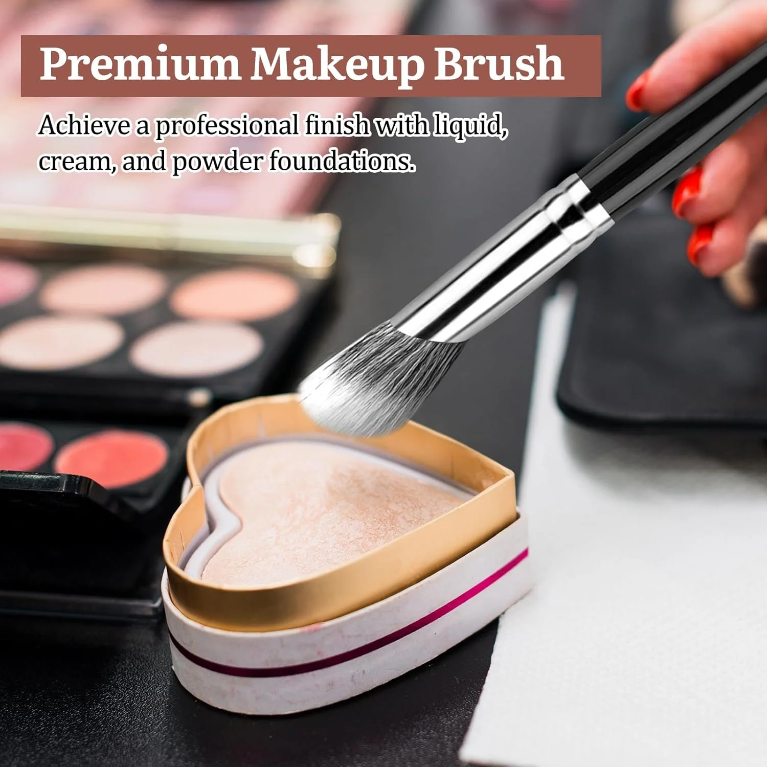 براش رژگونه زاویه دار MUIIGOOD، براش آرایشی صورت برای داشتن ظاهری کانتور شده، عالی برای رژگونه کرمی، مایع یا پودری براش رژگونه زاویه دار MUIIGOOD، براش آرایشی صورت برای داشتن ظاهری کانتور شده، عالی برای رژگونه کرمی، مایع یا پودری