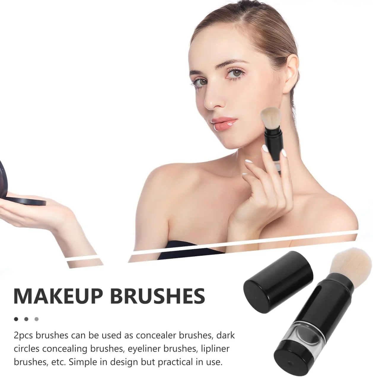 براش آرایشی دسته گرد میکینونا، ست براش آرایشی قابل حمل، بطری قابل شارژ مسافرتی برای استفاده در حرکت