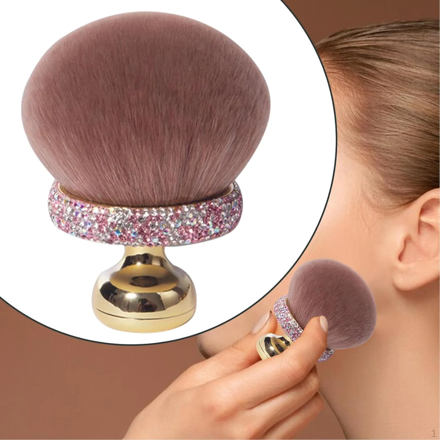 براش قارچی آرایشی | براش پودر شل و رژگونه برای زنان و دختران، اپلیکاتور نرم کانسیلر آرایشی برای استفاده روزانه و مسافرت