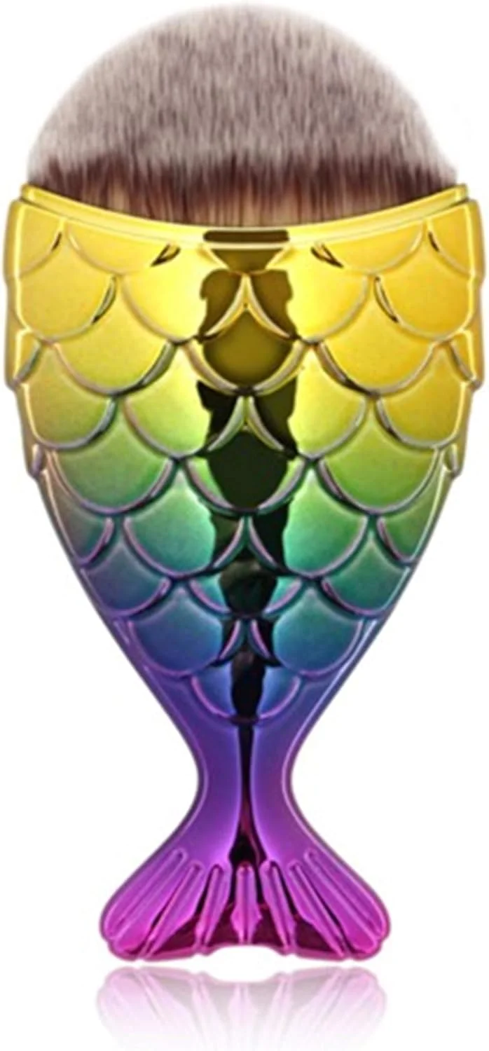 براش آرایشی طرح پولک ماهی مدل دم ماهی مناسب پودر رژگونه و ابزار آرایشی براش آرایشی طرح پولک ماهی مدل دم ماهی مناسب پودر رژگونه و ابزار آرایشی