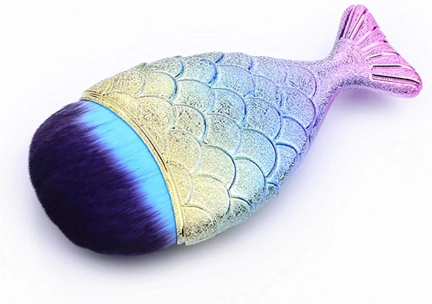 براش آرایشی 1 عددی، براش پودر رژگونه، ابزار آرایشی دم ماهی برای ابرو، خط چشم و صورت (آبی) براش آرایشی 1 عددی، براش پودر رژگونه، ابزار آرایشی دم ماهی برای ابرو، خط چشم و صورت (آبی)