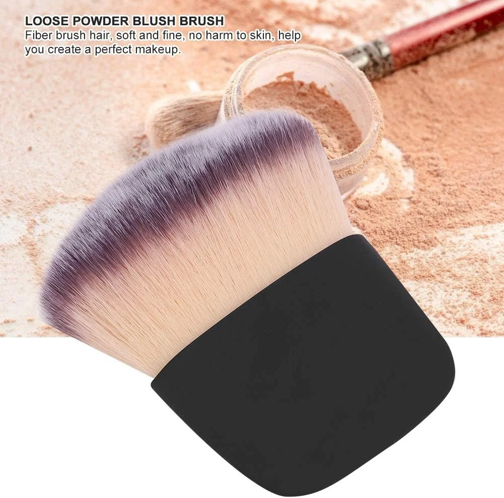 براش آرایشی، براش پودر فیکس و رژگونه چند منظوره مینی، ابزار آرایشی مو نرم قابل حمل (مشکی)