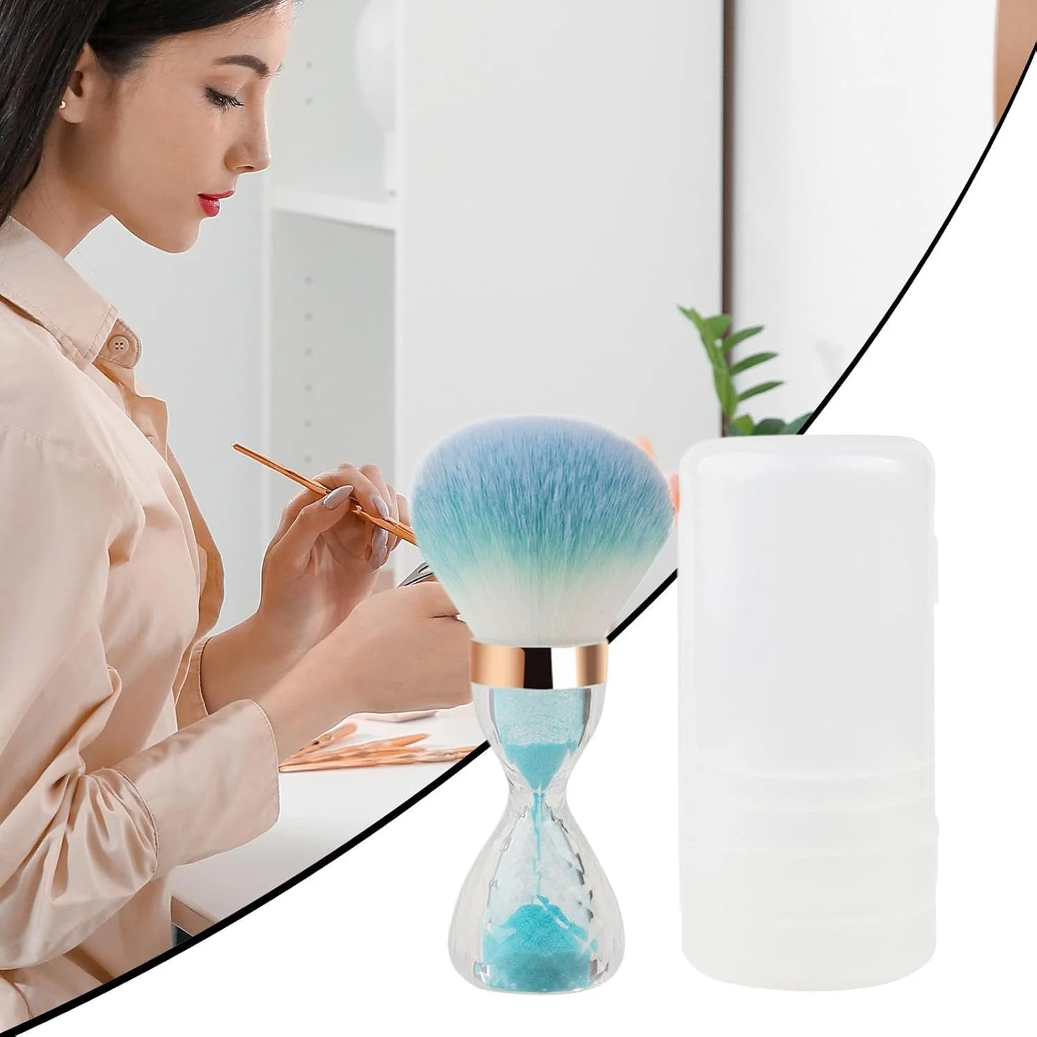 برس رژگونه آرایشی | برس بزرگ آرایشی بدن، طراحی دسته قیفی شکل، ابزارهای آرایشی برای صورت، پاها، بازوها و پشت بدن