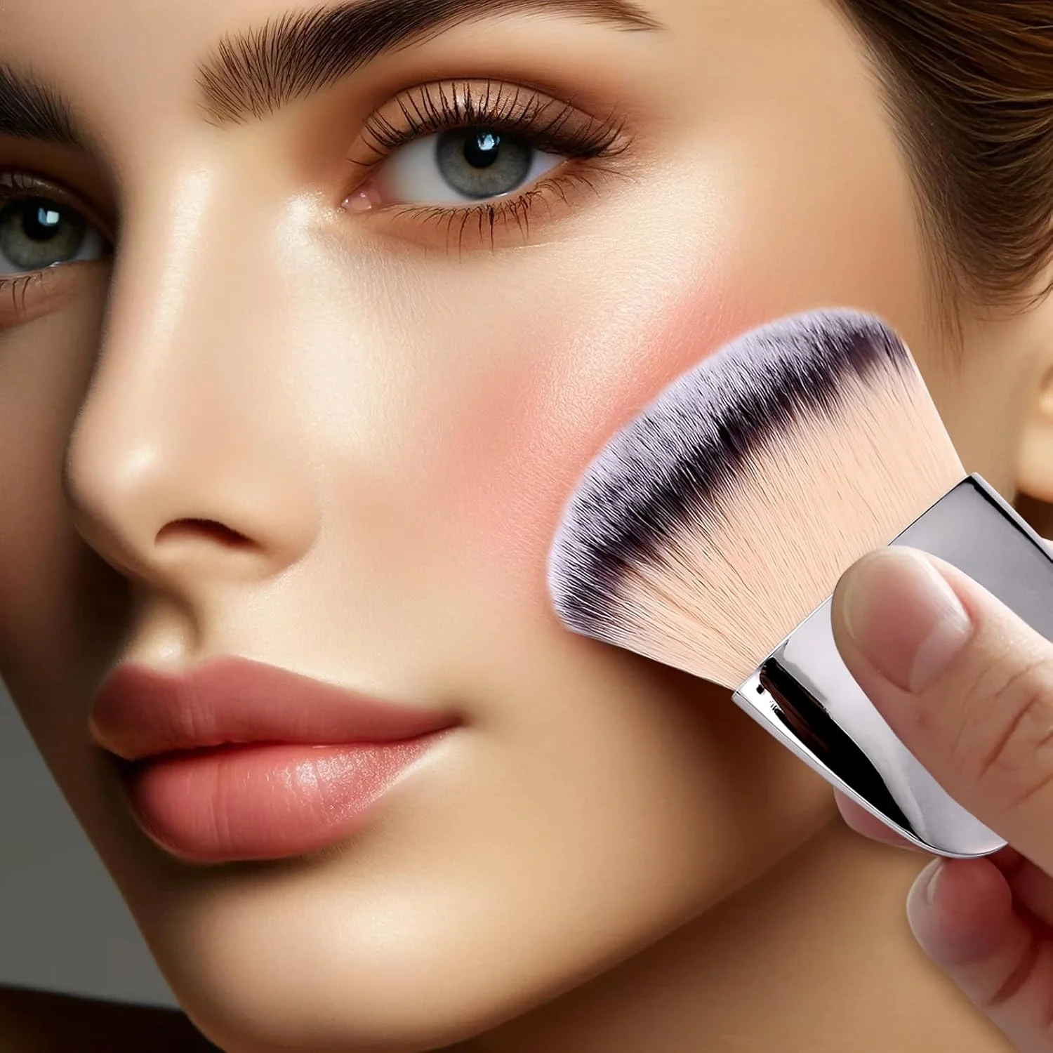 ست برس آرایشی، برس پودر شل چند منظوره مینی، ابزار آرایشی قابل حمل با موهای نرم (نقره ای) ست برس آرایشی، برس پودر شل چند منظوره مینی، ابزار آرایشی قابل حمل با موهای نرم (نقره ای)