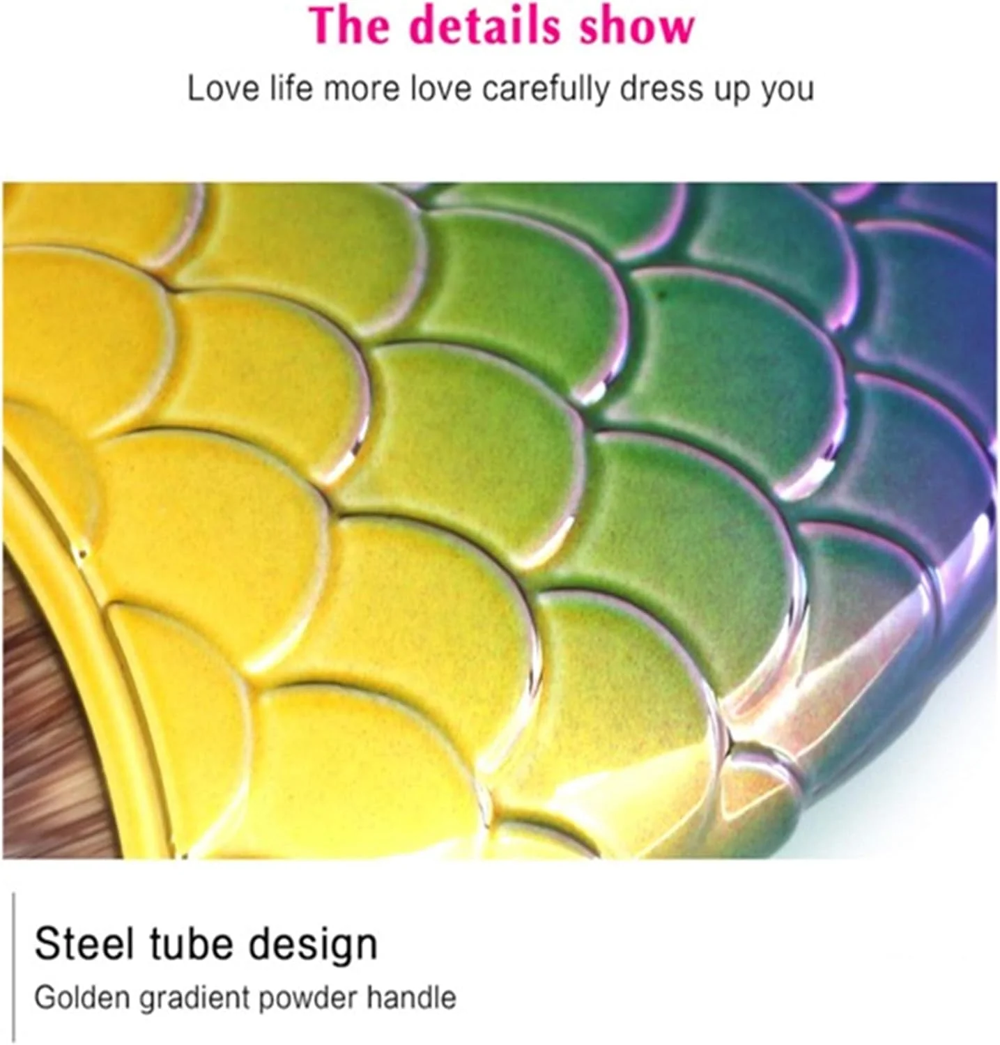 براش آرایشی طرح پولک ماهی مدل دم ماهی مناسب پودر رژگونه و ابزار آرایشی براش آرایشی طرح پولک ماهی مدل دم ماهی مناسب پودر رژگونه و ابزار آرایشی