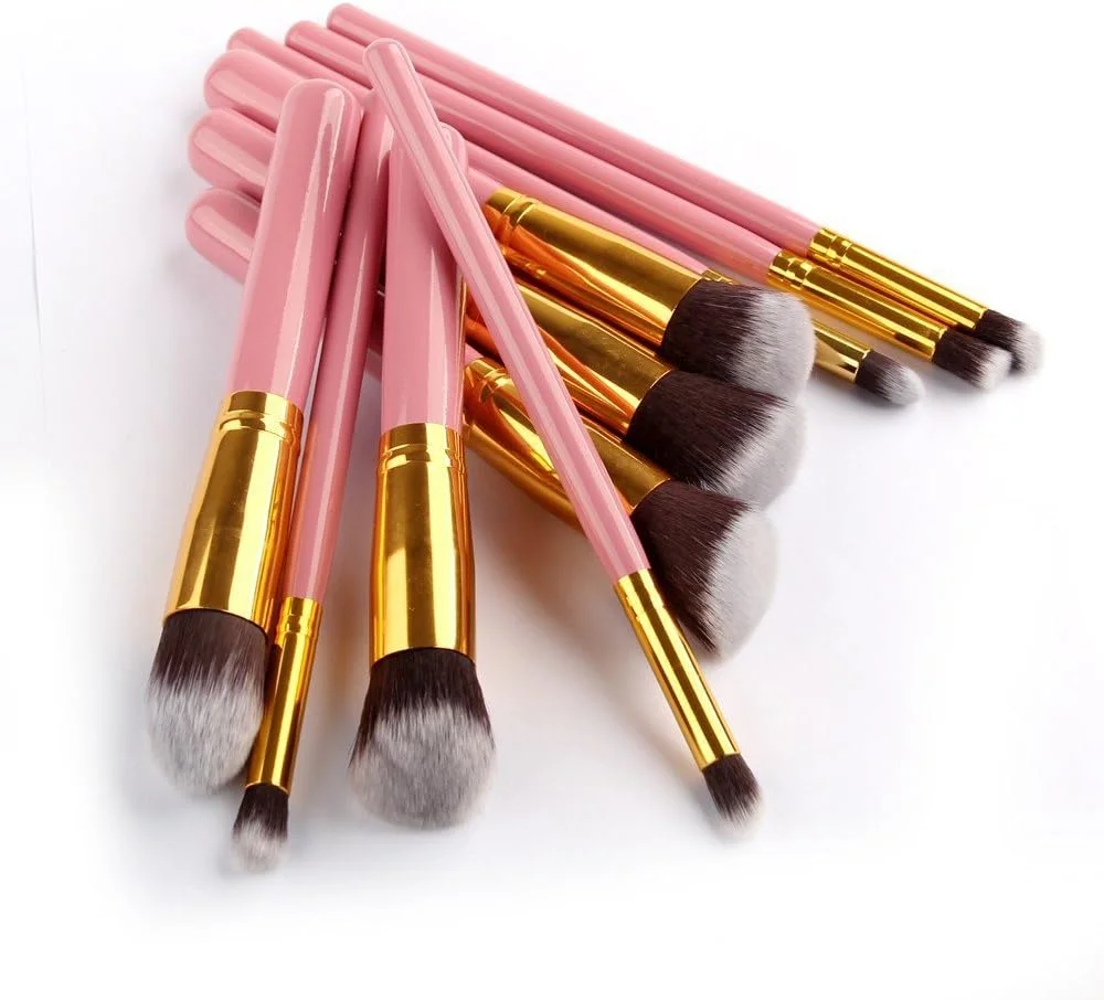 ست 10 عددی برس آرایشی حرفه ای - صورتی طلایی ست 10 عددی برس آرایشی حرفه ای - صورتی طلایی