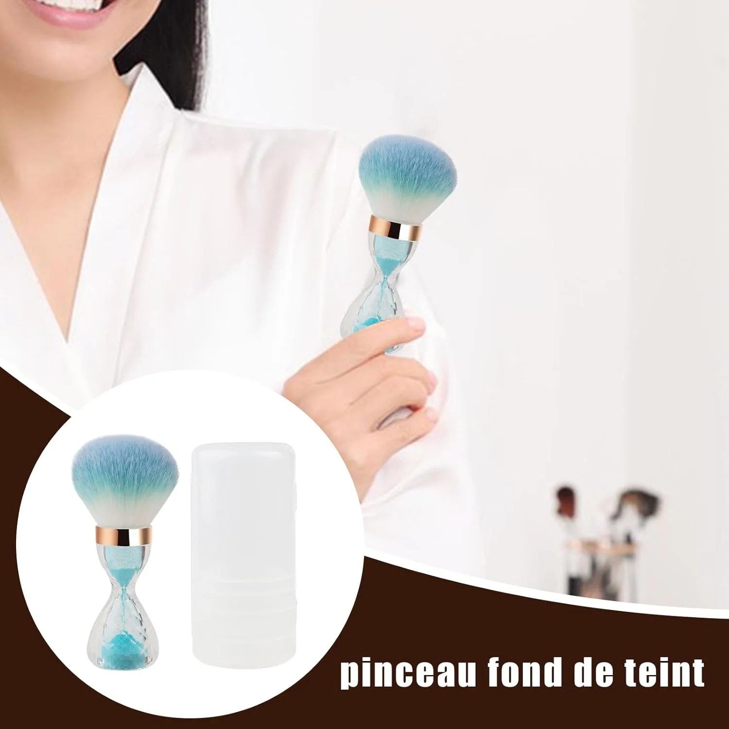 برس رژگونه آرایشی، برس رژگونه پودر فیکس | ابزارهای آرایش صورت با دسته قیفی برای بزرگسالان، دوستان، زنان، دختران و خانواده