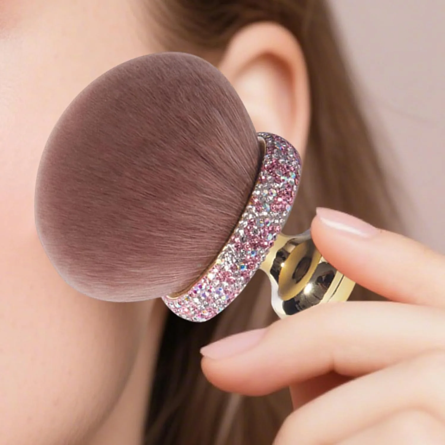 براش قارچی آرایشی - براش پودر فونداسیون دخترانه، اپلیکاتور نرم کانسیلر آرایشی برای استفاده روزانه و مسافرت