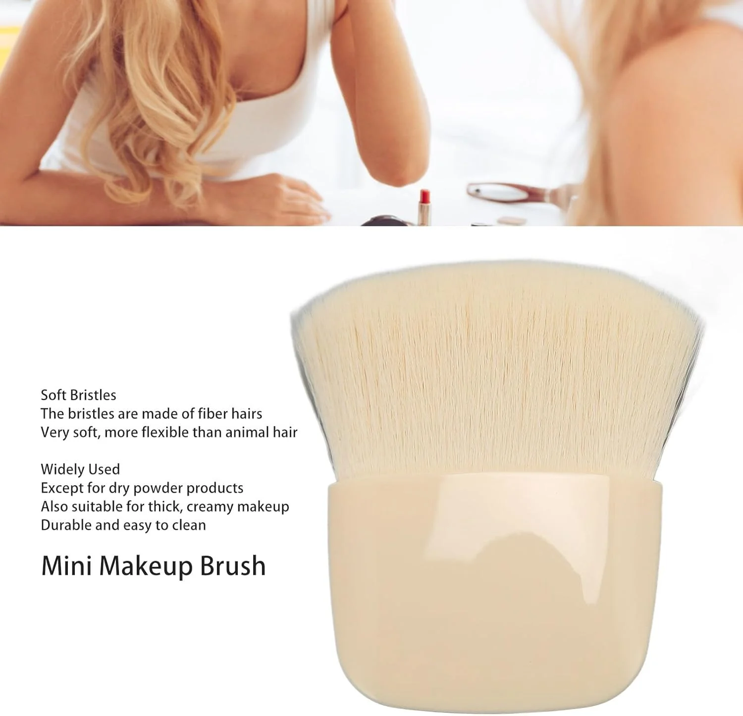 براش آرایشی مینی، براش پودر خشک صورت نرم و سازگار با پوست برای پودر فیکس براش آرایشی مینی، براش پودر خشک صورت نرم و سازگار با پوست برای پودر فیکس
