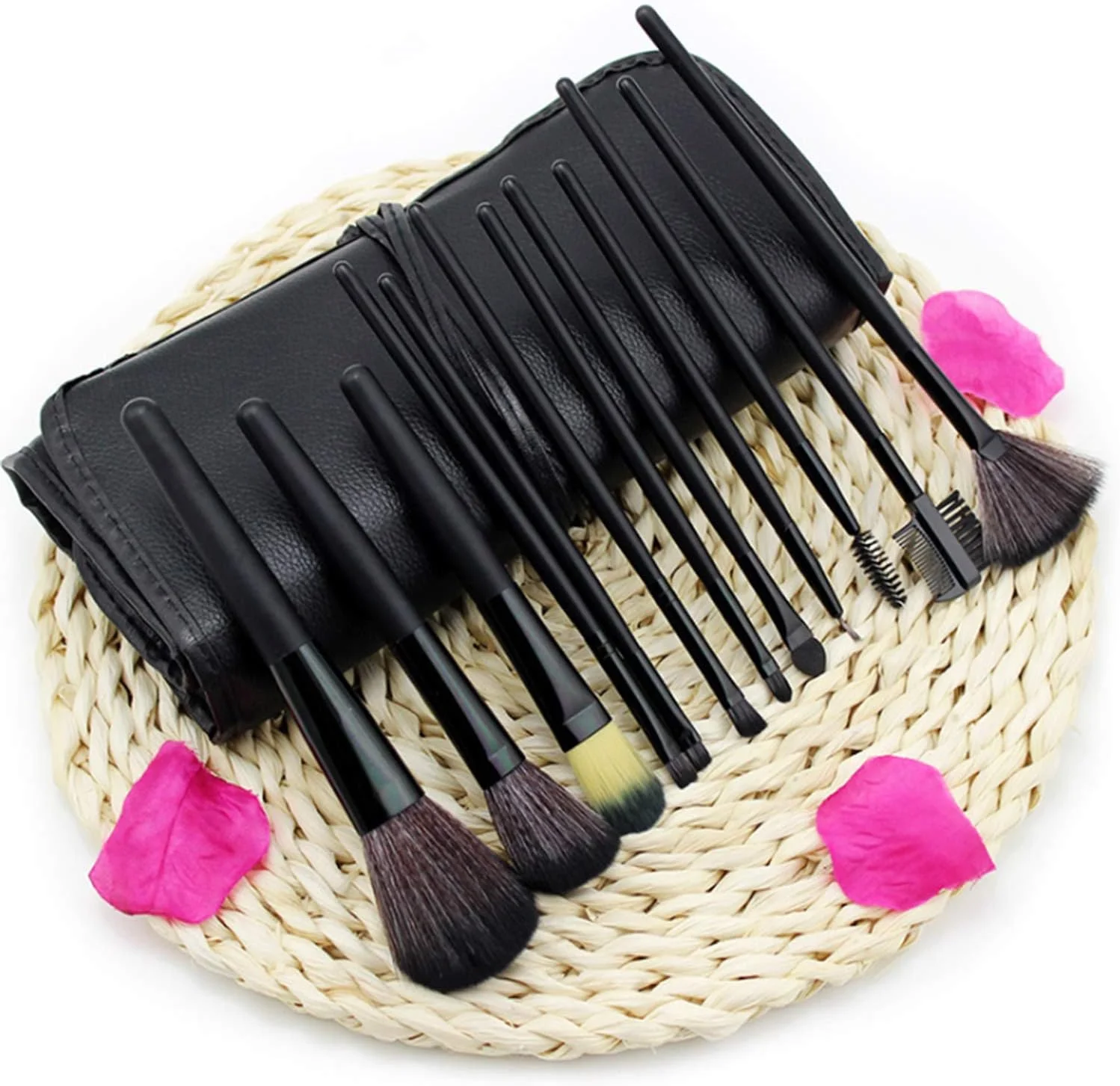 Makeup Brush 12 PCs Brush Cosmetic Make Up Set With 2 Case Bag Kit