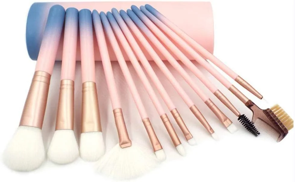ست ۱۲ عددی برس آرایشی، ابزار آرایشی با رنگ گرادیانی ست ۱۲ عددی برس آرایشی، ابزار آرایشی با رنگ گرادیانی