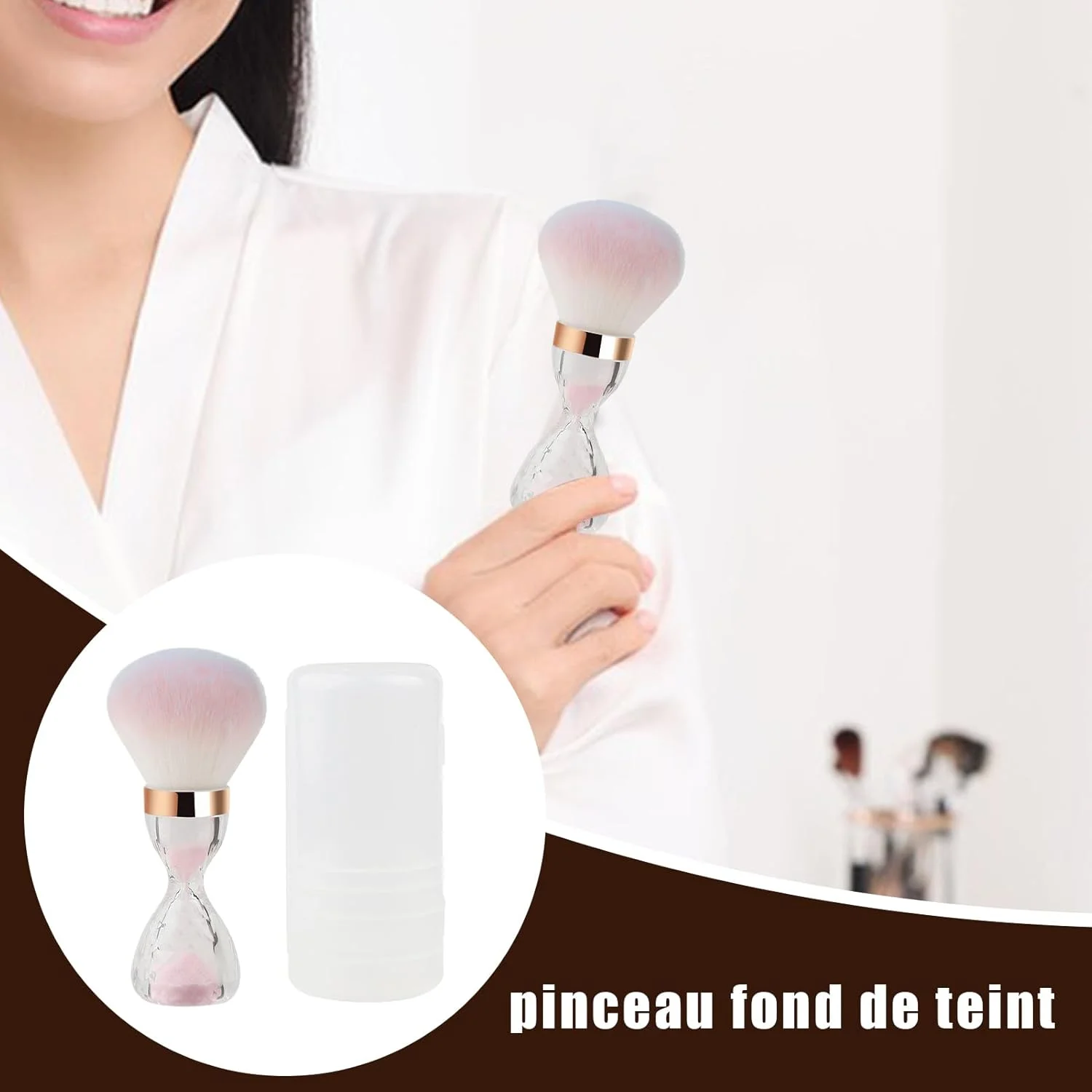 براش رژگونه آرایشی، براش بزرگ آرایش بدن، ابزارهای کاربردی آرایش صورت با دسته قیفی برای بزرگسالان، دوستان، زنان، دختران و خانواده براش رژگونه آرایشی، براش بزرگ آرایش بدن، ابزارهای کاربردی آرایش صورت با دسته قیفی برای بزرگسالان، دوستان، زنان، دختران و خانواده