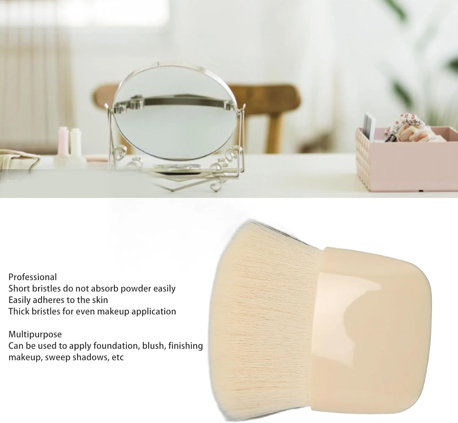 براش آرایشی مینی، براش پودر خشک صورت نرم و سازگار با پوست برای پودر فیکس براش آرایشی مینی، براش پودر خشک صورت نرم و سازگار با پوست برای پودر فیکس