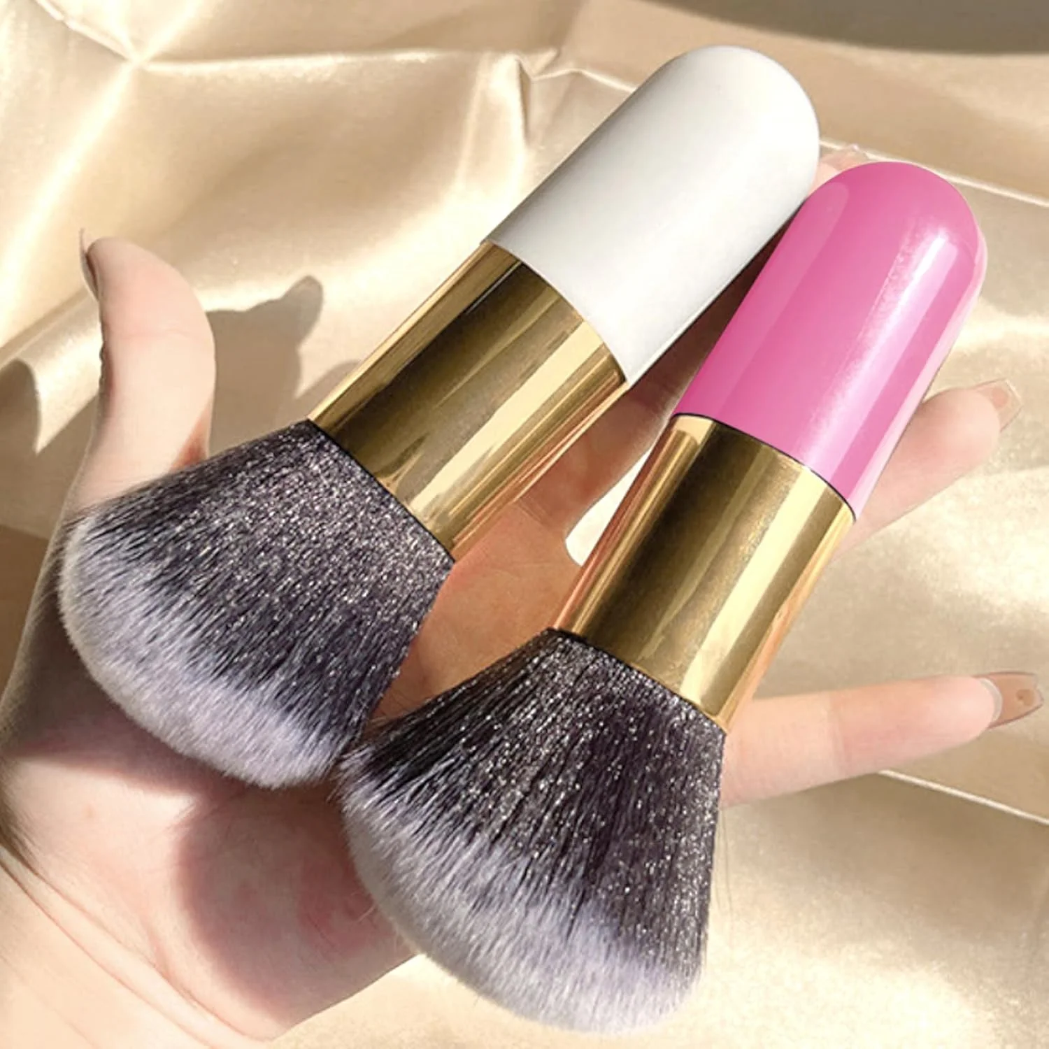 براش های آرایشی، براش آرایش پودر فونداسیون (صورتی) براش های آرایشی، براش آرایش پودر فونداسیون (صورتی)