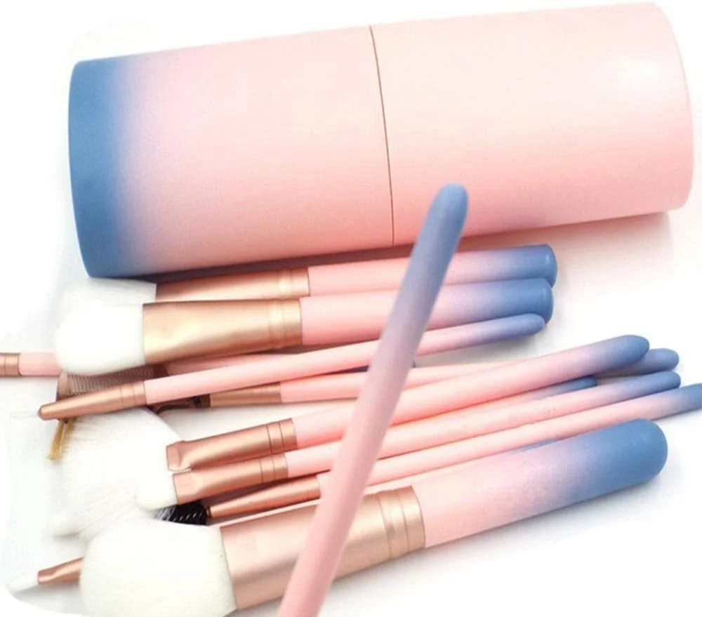 ست ۱۲ عددی برس آرایشی، ابزار آرایشی با رنگ گرادیانی ست ۱۲ عددی برس آرایشی، ابزار آرایشی با رنگ گرادیانی