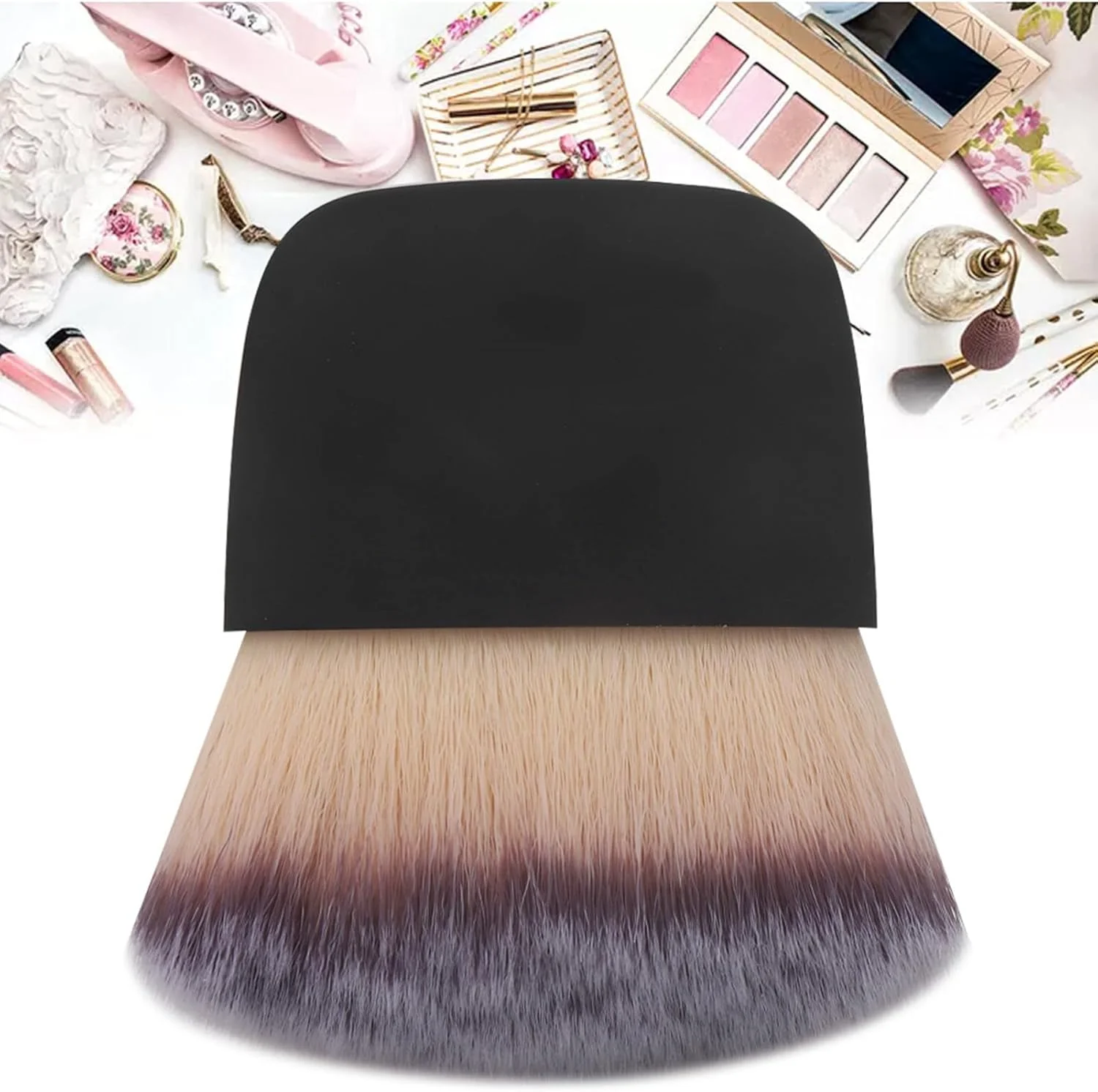 براش آرایشی، براش پودر نرم و شل، ابزار زیبایی برای ترکیب مایع، کرم یا لوازم آرایشی پودری با موهای فیبر برتر، خوشفرم، مرطوب و (مشکی) براش آرایشی، براش پودر نرم و شل، ابزار زیبایی برای ترکیب مایع، کرم یا لوازم آرایشی پودری با موهای فیبر برتر، خوشفرم، مرطوب و (مشکی)