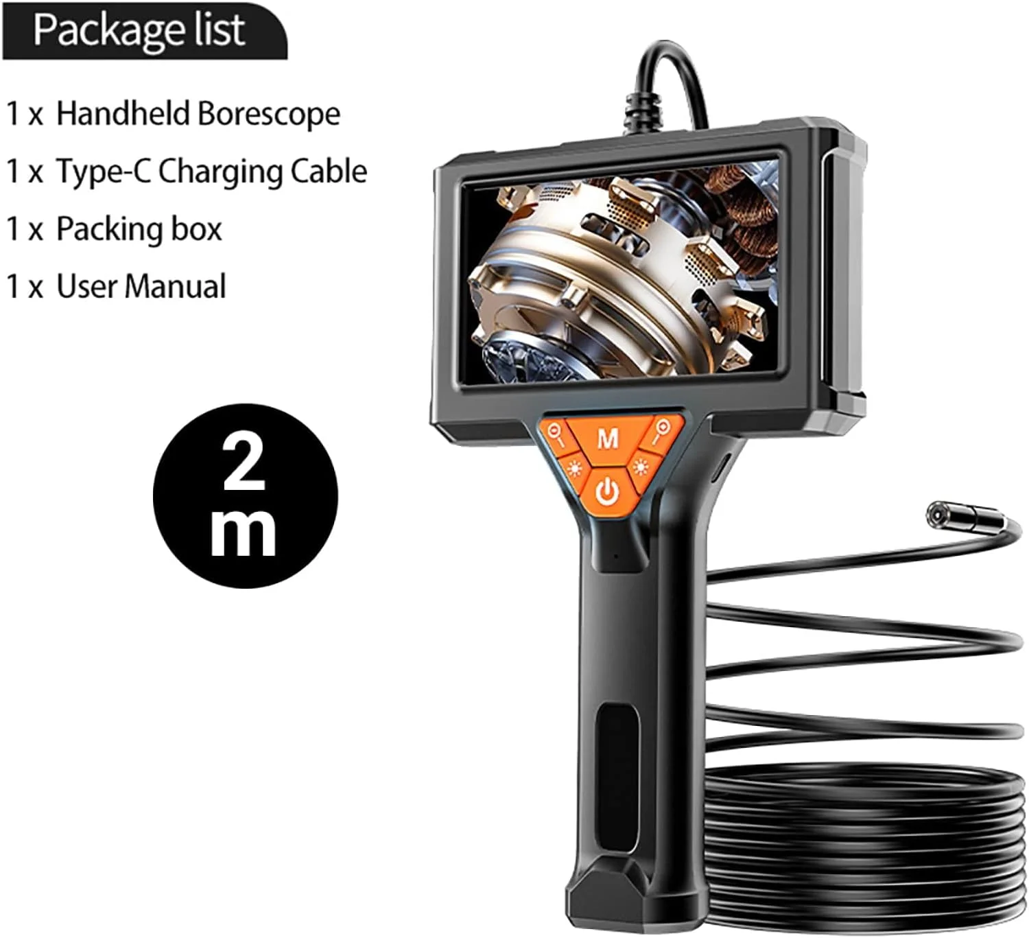 دوربین آندوسکوپی، ابزار آندوسکوپ با نور LED قابل تنظیم، صفحه نمایش 4.3 اینچی IPS با کیفیت 1080P HD و زوم 2X، آندوسکوپ صنعتی با دوربین ماری شکل نیمه سخت 2 متری/6.5 فوت، ابزار ضد آب IP67 برای آقایان دوربین آندوسکوپی، ابزار آندوسکوپ با نور LED قابل تنظیم، صفحه نمایش 4.3 اینچی IPS با کیفیت 1080P HD و زوم 2X، آندوسکوپ صنعتی با دوربین ماری شکل نیمه سخت 2 متری/6.5 فوت، ابزار ضد آب IP67 برای آقایان