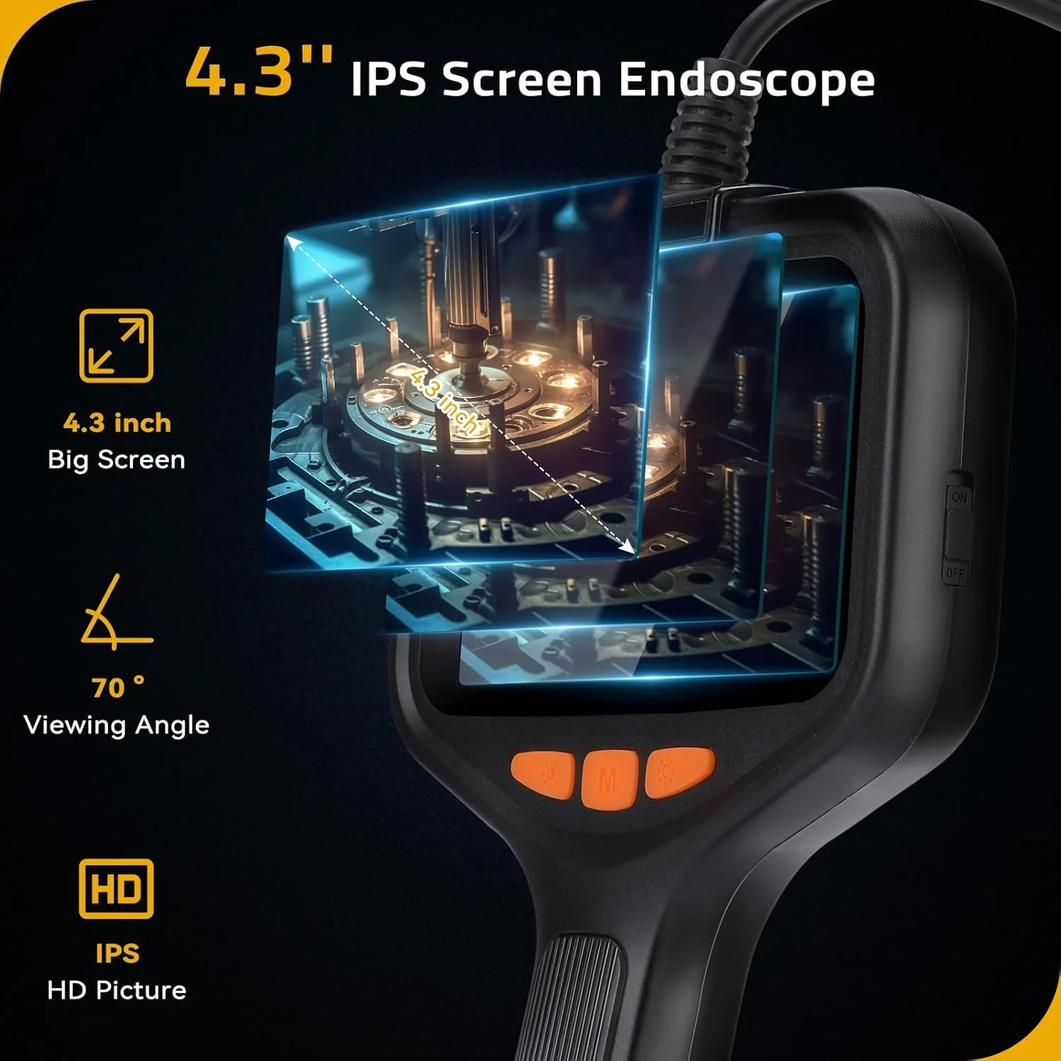 دوربین آندوسکوپی BIGTHREE با صفحه نمایش 4.3 اینچی IPS HD 1080P، ضد آب و گرد و غبار IP67 با 8 چراغ LED، شلنگ انعطاف پذیر برای لوله کشی خودرو و بازرسی منزل 16.5 فوت دوربین آندوسکوپی BIGTHREE با صفحه نمایش 4.3 اینچی IPS HD 1080P، ضد آب و گرد و غبار IP67 با 8 چراغ LED، شلنگ انعطاف پذیر برای لوله کشی خودرو و بازرسی منزل 16.5 فوت