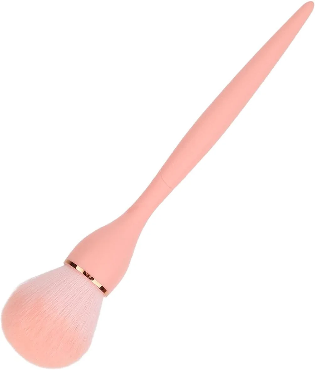 برس رژگونه پودری، ابزار آرایشی موی نرم الیاف مصنوعی ارگونومیک برای اتاق پودر (صورتی)