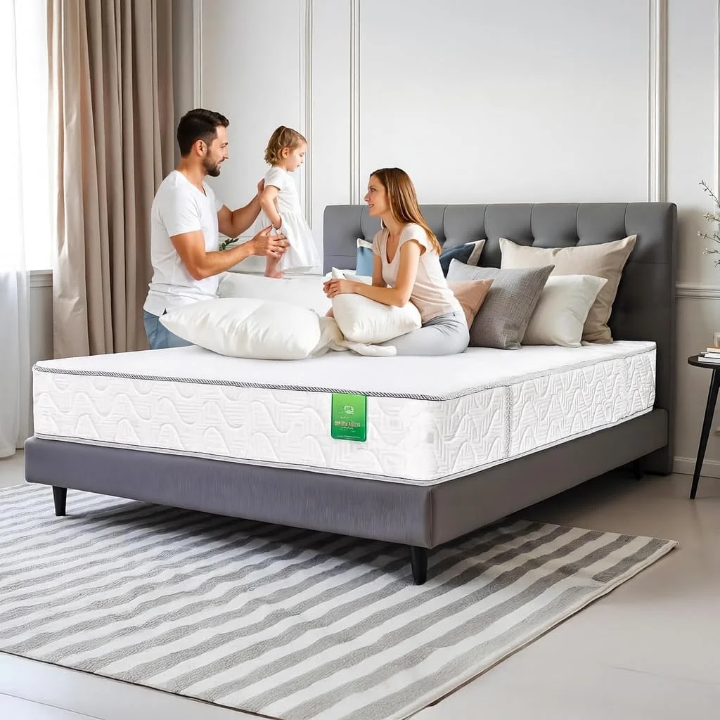 تشک ارتوپدی Easeliving - یک نفره (90 x 190 x 20 سانتی متر) | تشک فنری با سفتی متوسط با پشتیبانی از ستون فقرات | طراحی رویه محکم دو طرفه با پارچه تنفسی | برای خوابندگان به پشت، شکم و پهلو