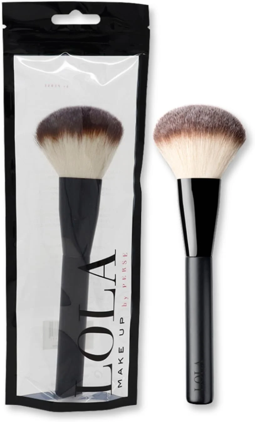 براش پودر بزرگ لولا میکاپ بای پرس - براش حرفه ای صورت برای استفاده صاف و یکنواخت از پودر - موهای مصنوعی فوق العاده نرم - وگان و بدون تست حیوانی