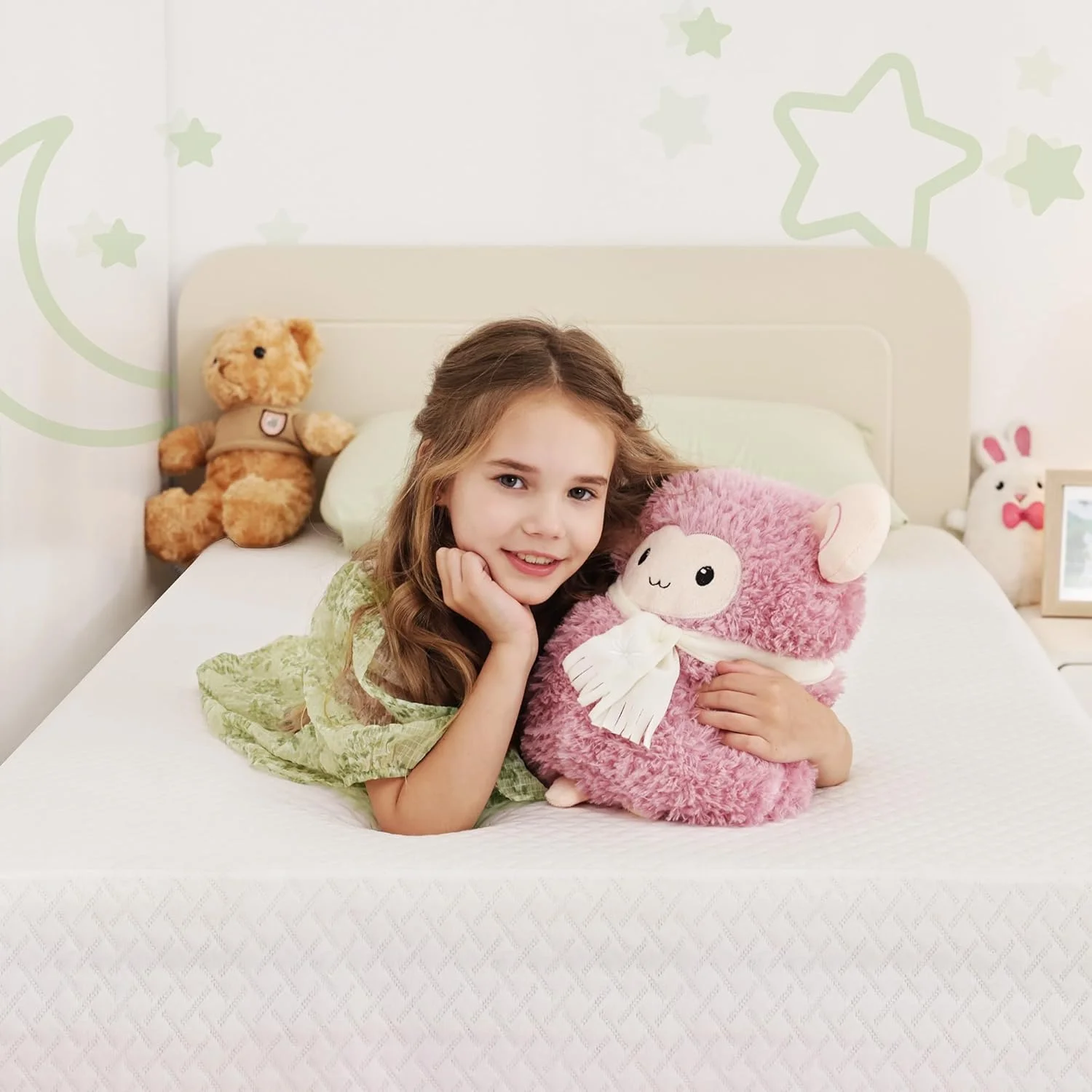 تشک فوم مموری 5 اینچی EGOHOME برای کودکان، تشک فوم مموری با ژل چای سبز خنک کننده، کاهش فشار با پشتیبانی متوسط ​​سفت، دارای گواهی CertiPUR-US، طول 75 اینچ در عرض 38 اینچ، سفید