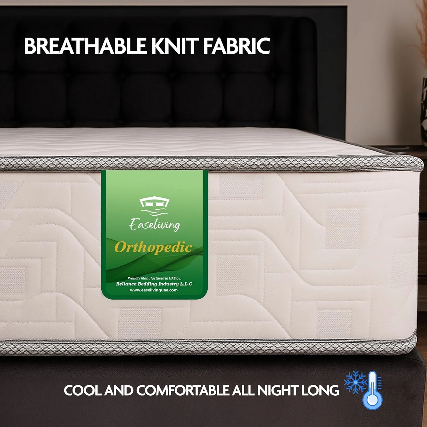 تشک ارتوپدی Easeliving - یک نفره (90 x 190 x 20 سانتی متر) | تشک فنری با سفتی متوسط با پشتیبانی از ستون فقرات | طراحی رویه محکم دو طرفه با پارچه تنفسی | برای خوابندگان به پشت، شکم و پهلو