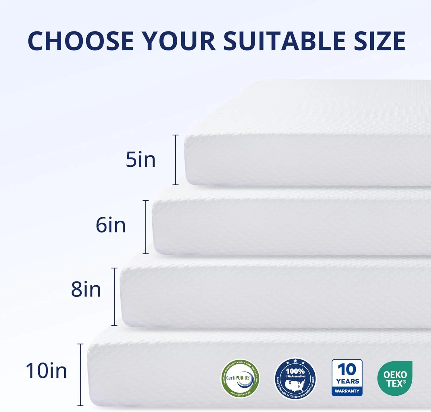 تشک کامل امر اسپرینگ، تشک فوم حافظه دار چای سبز 8 اینچی برای خواب خنک و کاهش فشار، احساس متوسط، بدون فایبرگلاس، تخت در جعبه، روکش قابل شستشو و جداشدنی، دارای گواهینامه CertiPUR-US