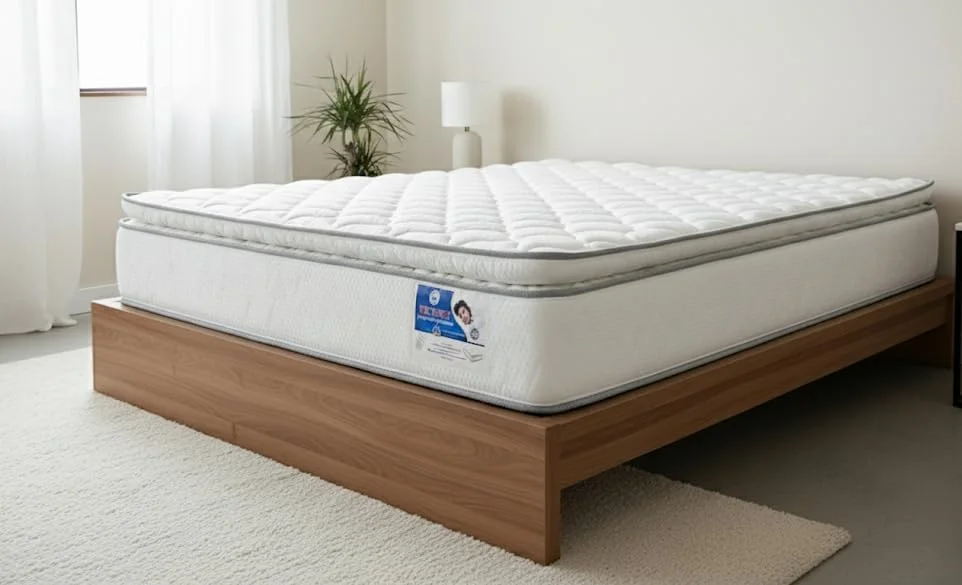 تشک فنری مترزا با لایه مموری فوم - راحتی لوکس، فنر بونل، فوم با چگالی بالا، پارچه تنفسی - دوام طولانی مدت (کینگ - 180 x 210 سانتی متر)